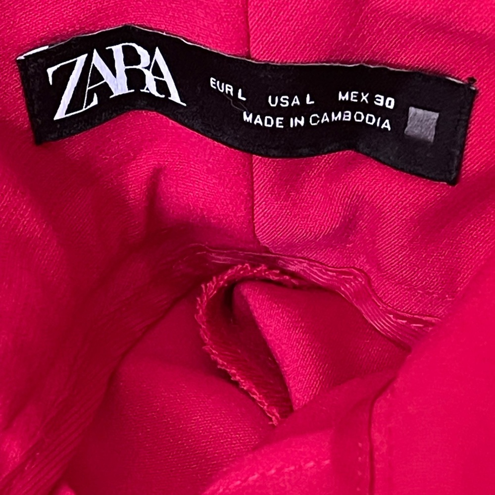 Zara Hot Pink Tailored Belted Trousers large - Picture 6 of 11